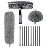 2in1 Ceiling Duster Window Cleaning Brush Telescopic Microfiber Dust Cleaning Brush Glass Wiper Ceiling Window Cleaning Tool