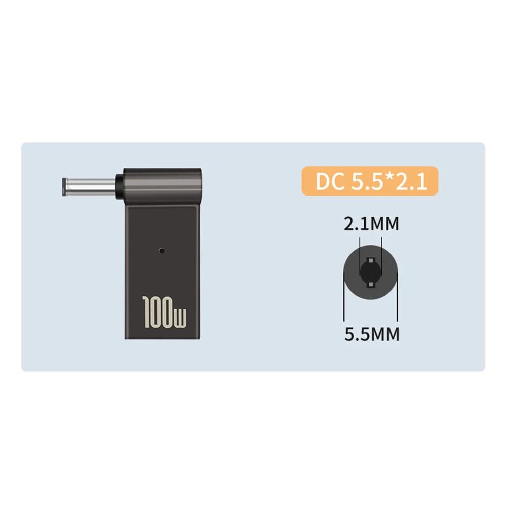PD 100W Laptop Power Charger Supply Adapter USB Type-C Female To DC Male Jack Plug Converter for ASUS 19V 20V HP 19.5V Dell