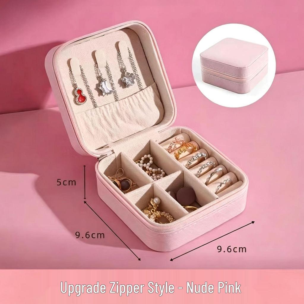 Korean Style Portable Jewelry Box for Stud Earrings & Rings, Anti-Oxidation Travel Organizer