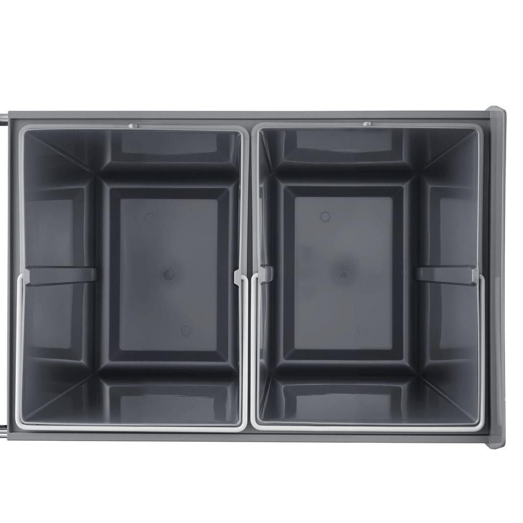 Double 20Lx2 Pullout Waste Container Under Cabinet Kitchen Bin Trash Can