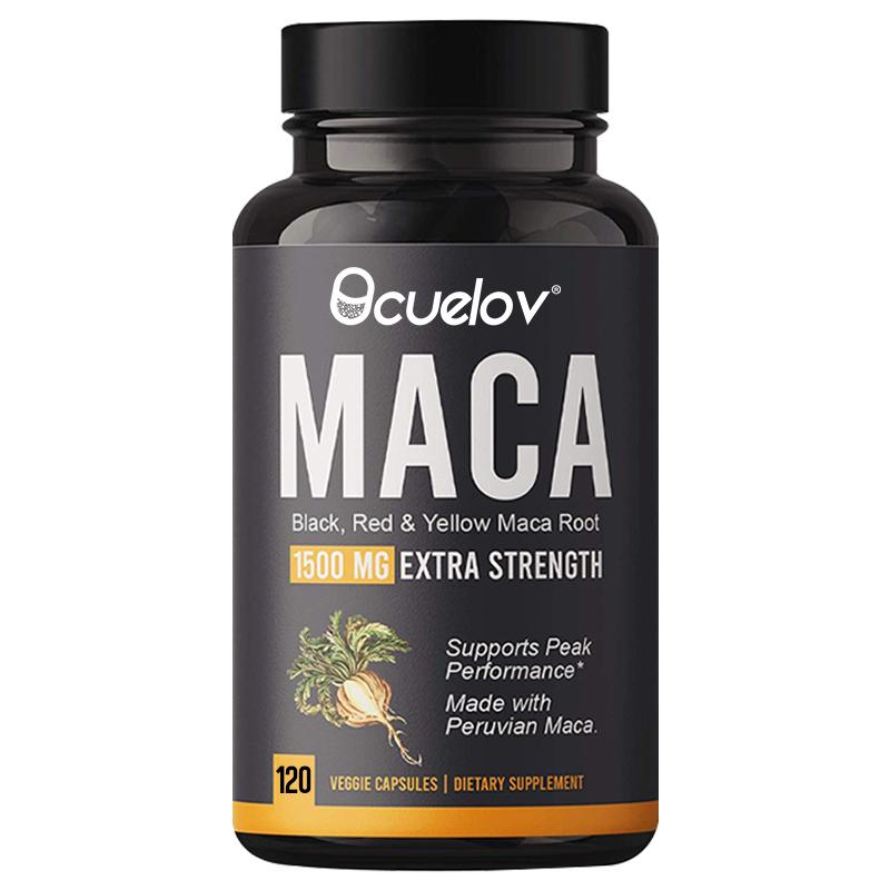 Maca Root Capsules 1500 Mg, Available In Black, Red, and Yellow Varieties, Suitable for Both Men and Women, 120 Capsules