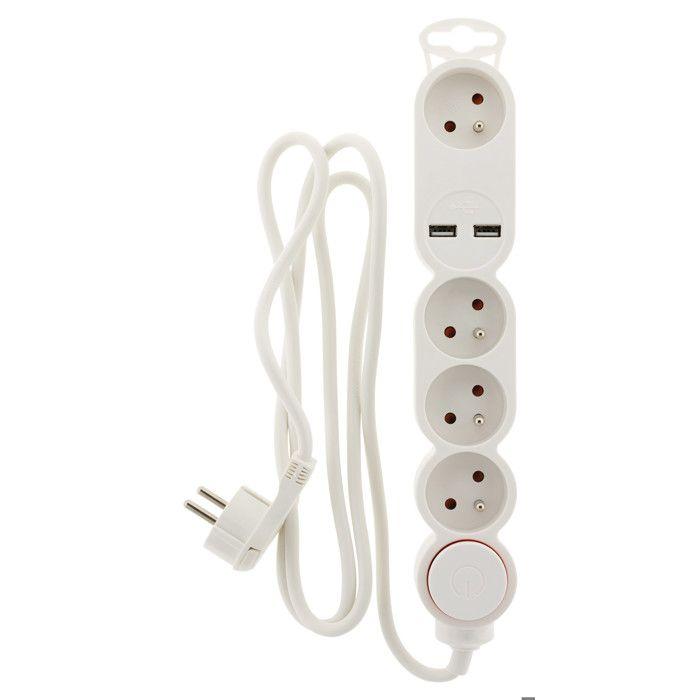 Bloc Home 6 Prises Interrupteur + Fiche Extraplate - Zenitech