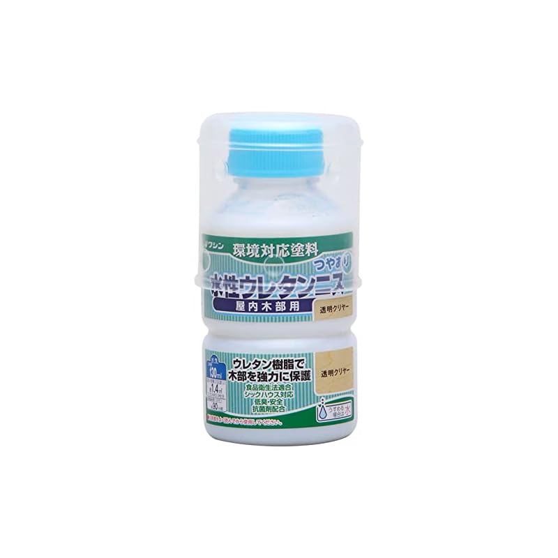 Washi Paint Water-Based Urethane Varnish for Indoor Wood, Urethane Resin Formula, Low Odor, Fast Drying, Clear, 130ml