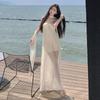 High-end Pure Desire Wind Holiday Dress Summer Niche Atmosphere Tube Top Long Dress Sanya Bali Beach Dress