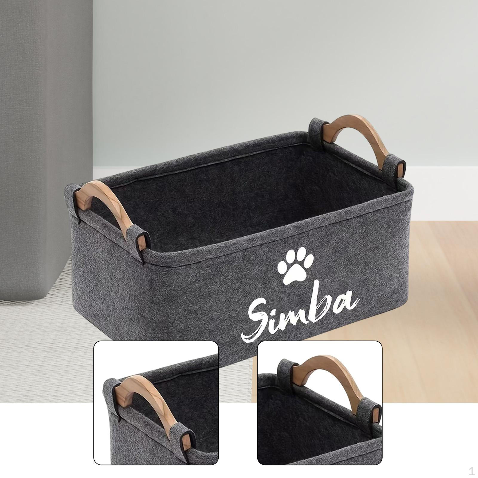 

Dog Toy Organizer Bin Treats Organiser Box Household Organization Multifunction Large Felt темно-серого