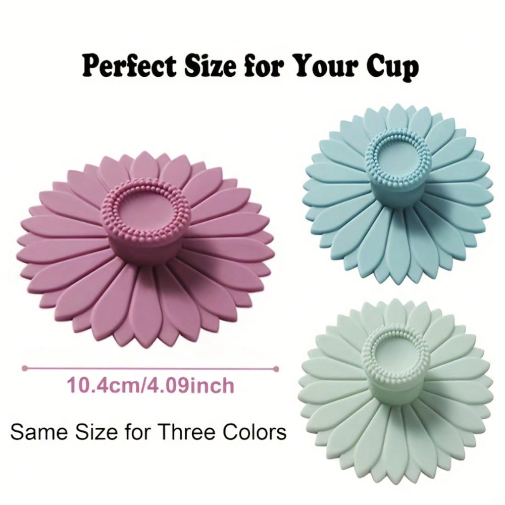 1pc of Silicone Lid for Cups Featuring a Sunflower Design - a Versatile Cover That Prevents Dust And Leaks for Tea And Coffee Mugs