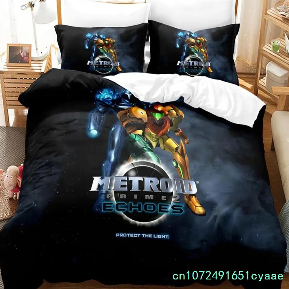 Set Biancheria da Letto Metroid Prime Corruption per Bambini e Bambine, Matrimoniale, Singolo, Federa, Lenzuolo, Letto, Bambini, Adulti, Moda, Tessile per la Casa