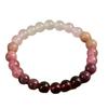 Festive Gifts Warm Pink And Red Tone Natural Stone Beaded Bracelet Fashion Jewelry For Unisex Daily Wear Stylish And Easy To Match Accessory