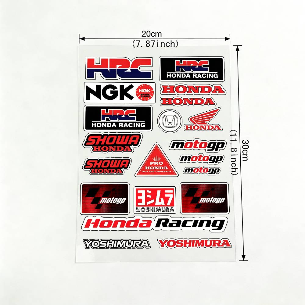

Fashion Laser For Honda Reflective Motorcycle Stickers Waterproof Vinyl Decals For Motorbike Helmet Fuel Tank Bike 20x30cm