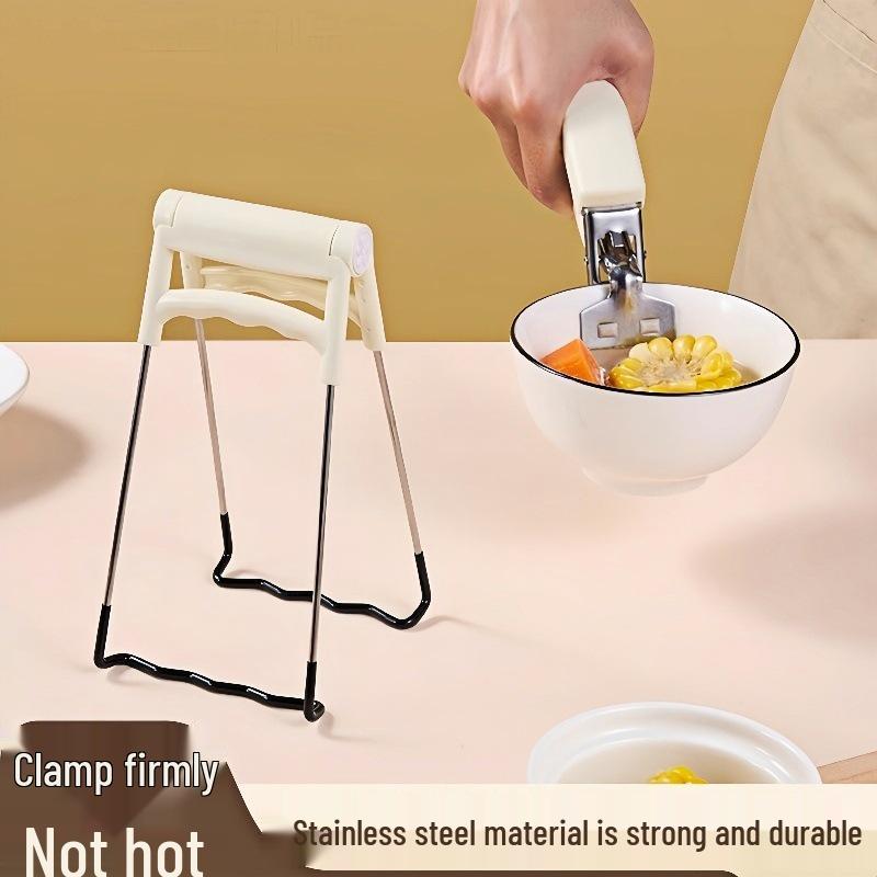 Stainless Steel Heat-Resistant Bowl and Plate Lifting Tongs Set