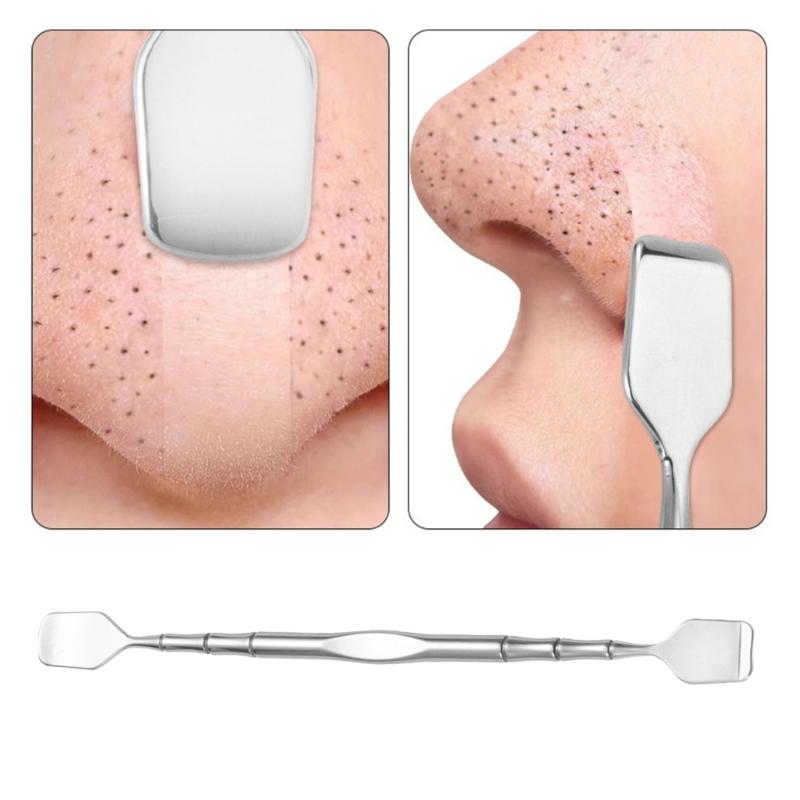 Professional Double Head Face Skin Scraper for Blackheads and Blemishes with Ergonomic Handle for Comfortable Grip