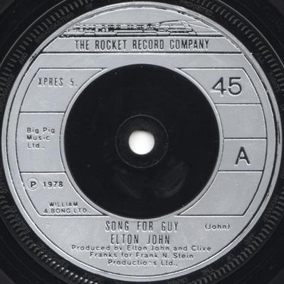 Disque 7 pouces ELTON JOHN - Song For Guy XPRES5 The Rocket Reco 1978 UK Pop Occasion