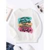 Girls' Spring/Autumn Fashion Letter Print Round Neck Long Sleeve White Sweatshirt