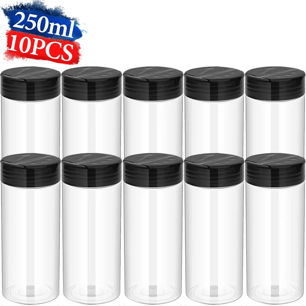 Transparent Seasoning Jars with Shaker Lids Salt Pepper Shaker Bottles Spices Condiment Storage Boxes Powder Storage Container