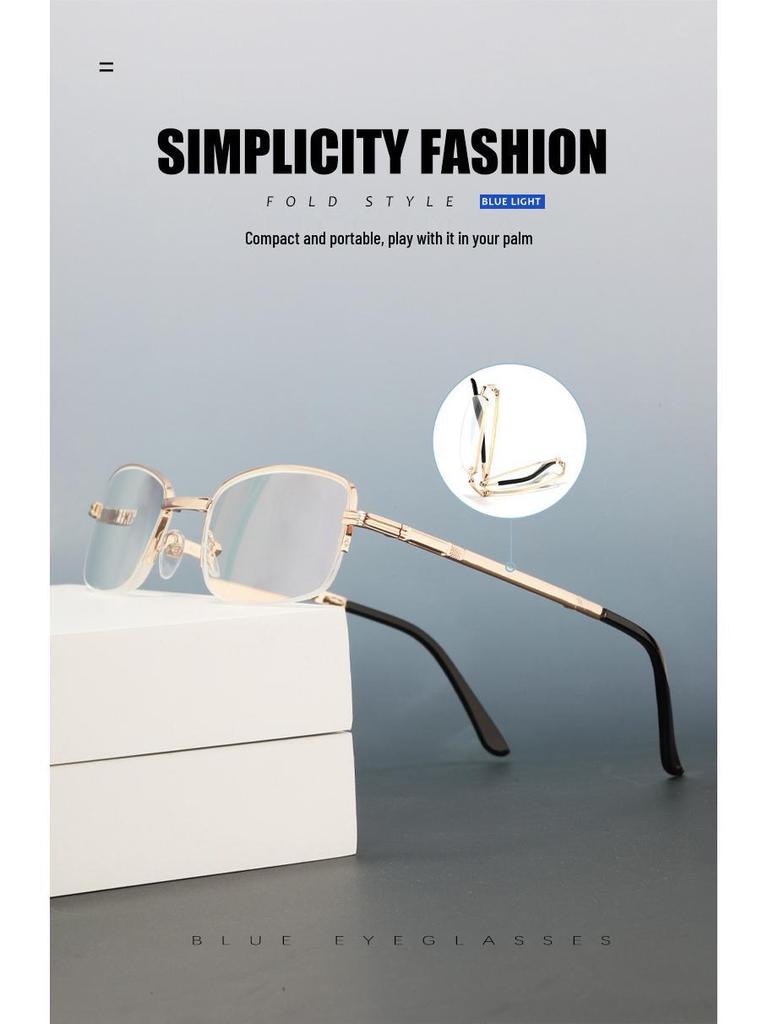 High-Definition Anti-Blue Light Bifocal Folding Reading Glasses for Elderly - Portable and Anti-Fatigue