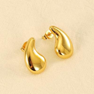 2026 European and American Water Drop Earrings Women's Ins Style Niche Temperament Versatile Fashion 18K Gold-plated Stud Earrings Jewelry