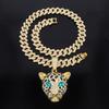 European American Exaggerated Domineering Rhinestone Leopard Head Pendant, HIPHOP Punk Trendsetter Cool Hip Hop Cuban Chain Jewelry