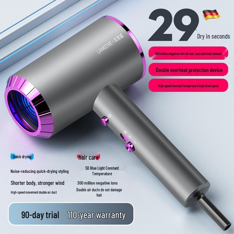 High Power Quiet Hair Dryer with Negative Ion Technology for Quick Drying, Ideal for Dorms and Men's Use