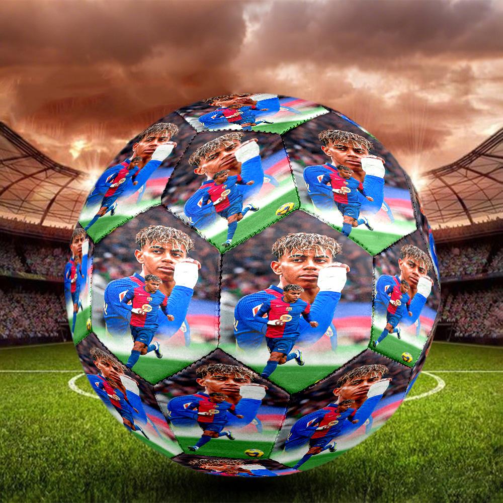 Lamine Yamal 19 Fcb Champions Celebration Size 5 Soccer Football Machine Sewn Indoor/Outdoor Training and Matches Unique Gift for Soccer Lovers
