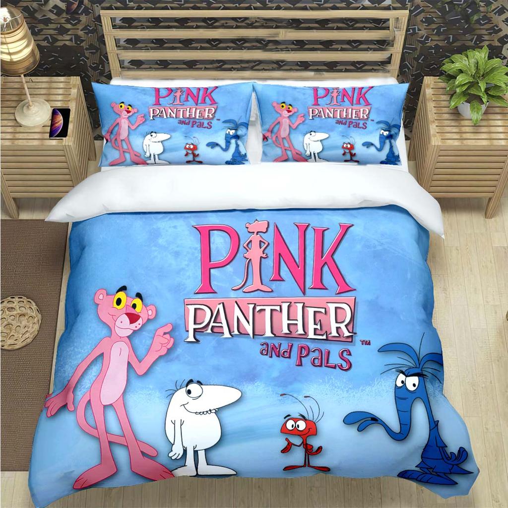Comforter Crayon Pinkpanther Print Bedding Sets Bed Supplies Set Comforter Set Teens Girls Cartoon Twin Single Kid Gift