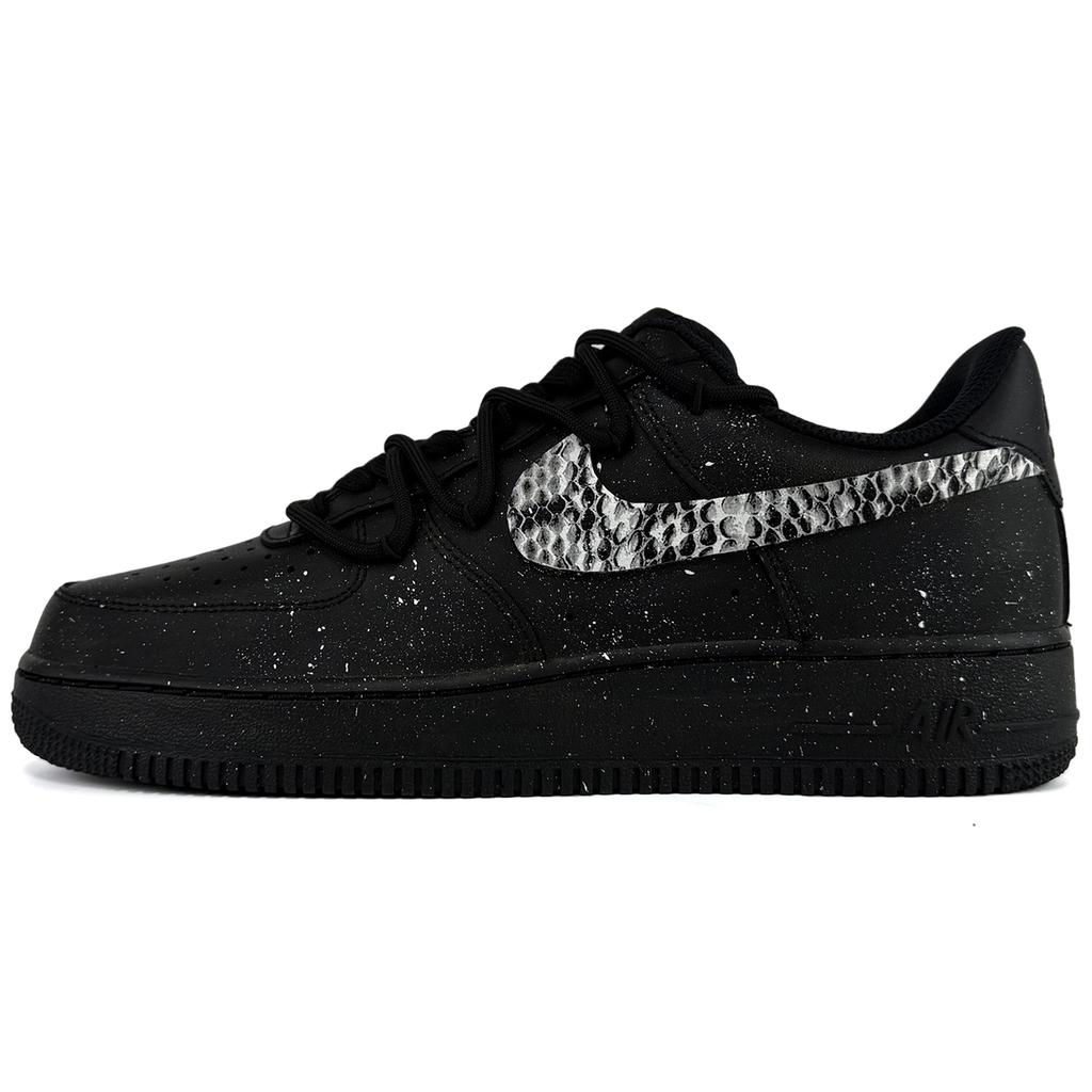 Nike Air Force 1 Coverage Slip Resistant Cushioning Low top Skateboard Shoes Men's Black CW2288-001(Team45-)