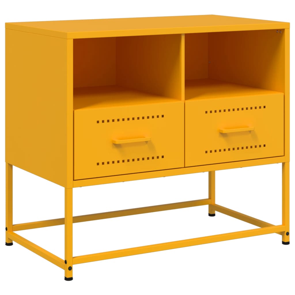 TV Stand Mustard Yellow 68 X 39 X 60.5 Cm Steel