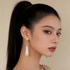 Water Drop Pearl Dangle Earrings for Women Elegant Round Drop Earrings Wedding Party Jewelry