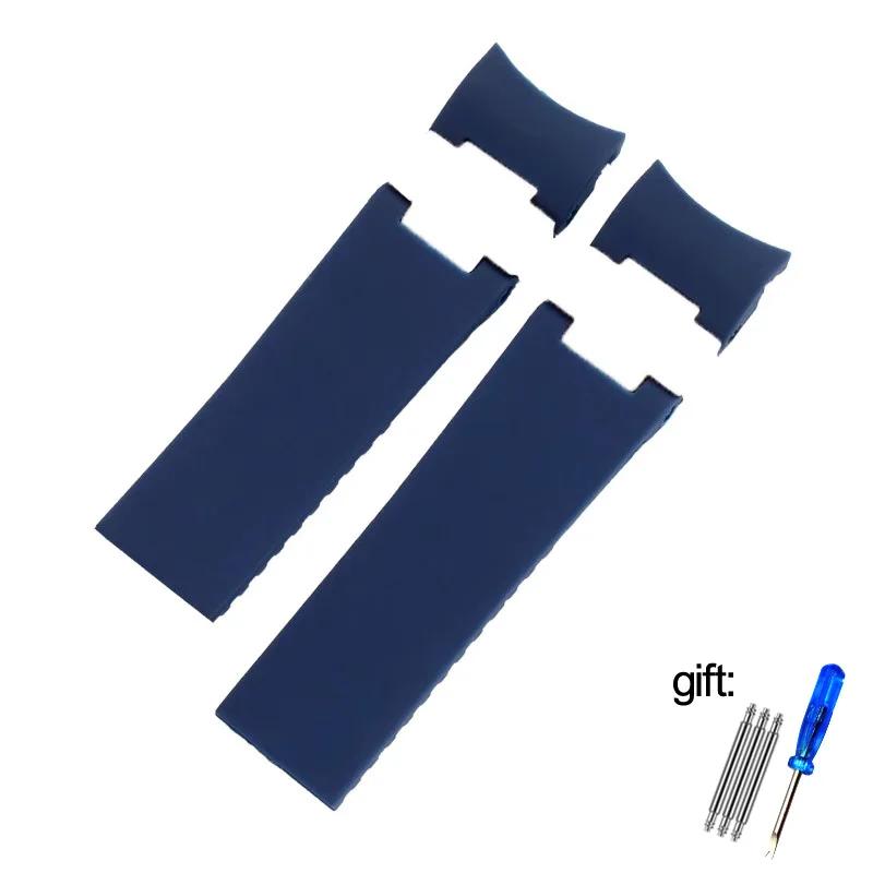 Für Ulysse Nardin Hochwertiges Silikonkautschuk Uhrenarmband 263 DIVER Gebogenes Endstück 22mm Wasserdichtes Band Uhrenarmbänder