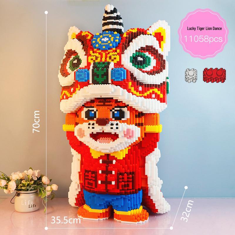 Girls' Compatible Lego: Violent Bear Building Block Series - Educational Micro-Block Interlocking Toys & Gifts