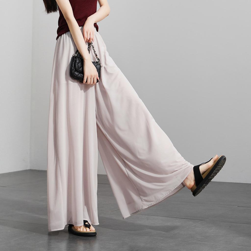 Thin casual wide leg pants with a sense of drape for women in summer 2025, fashionable, loose and versatile, slimming and floor hugging pants