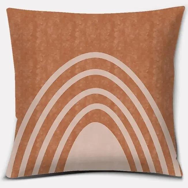 Warm Color Geometric Series Throw Pillow Home Office Decoration Bedroom Sofa Car Cushion Cover With Zipper Pillowcase