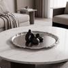 MirrorPolished Metal Serving Tray | Stainless Steel Platter, Elegant Decorative Edge, for