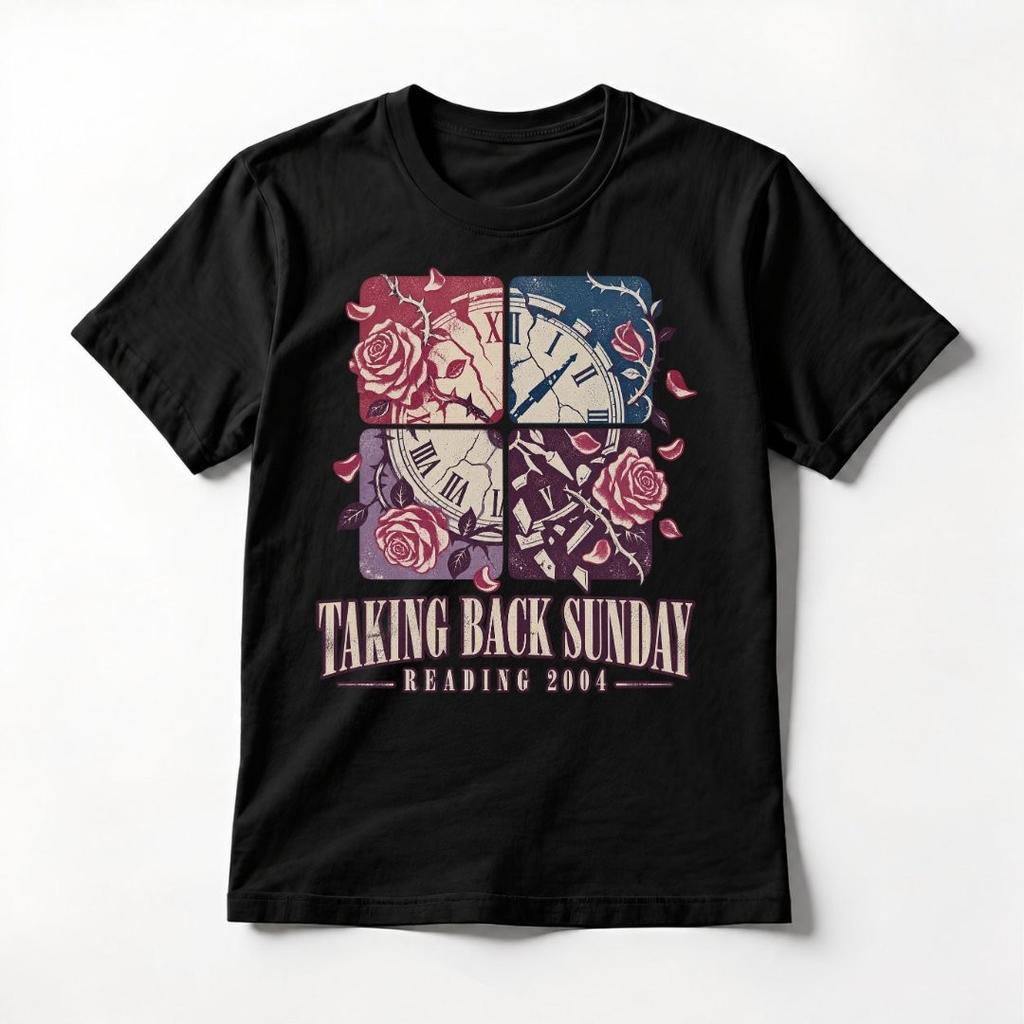 Taking Back Sunday Reading 2004 Retro Pop Emo Rock Festival T-Shirt