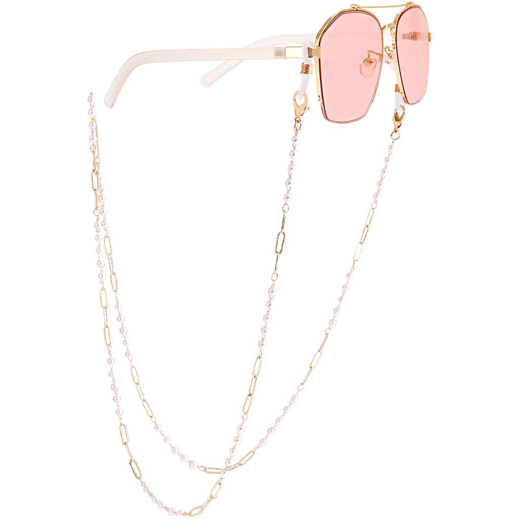 Mask hanging chain glasses chain pearl pentagram disc mask chain peach heart metal glasses chain spot