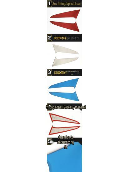 Compatible with 19 Navigator/MKX Models, Rear Window Triangle Panel Stainless Steel Decorative Stickers.