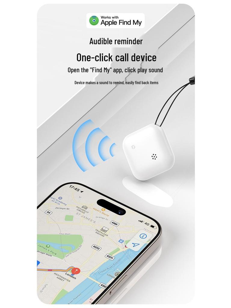 Compact Bluetooth Pet Tracker: Compatible with Apple Find My, Anti-Loss Device