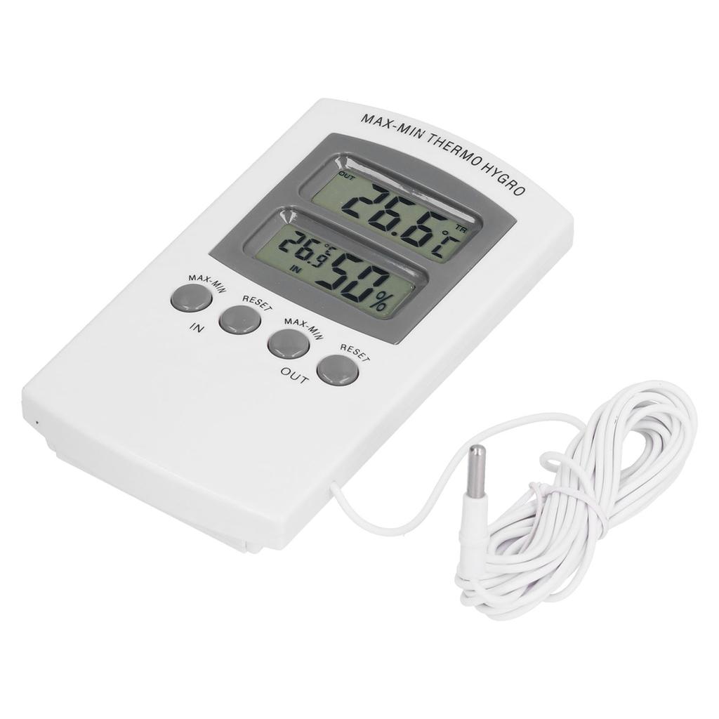 LCD Temperature and Humidity Monitor WallMountable Wired Flower Planting Hygrometer for Home