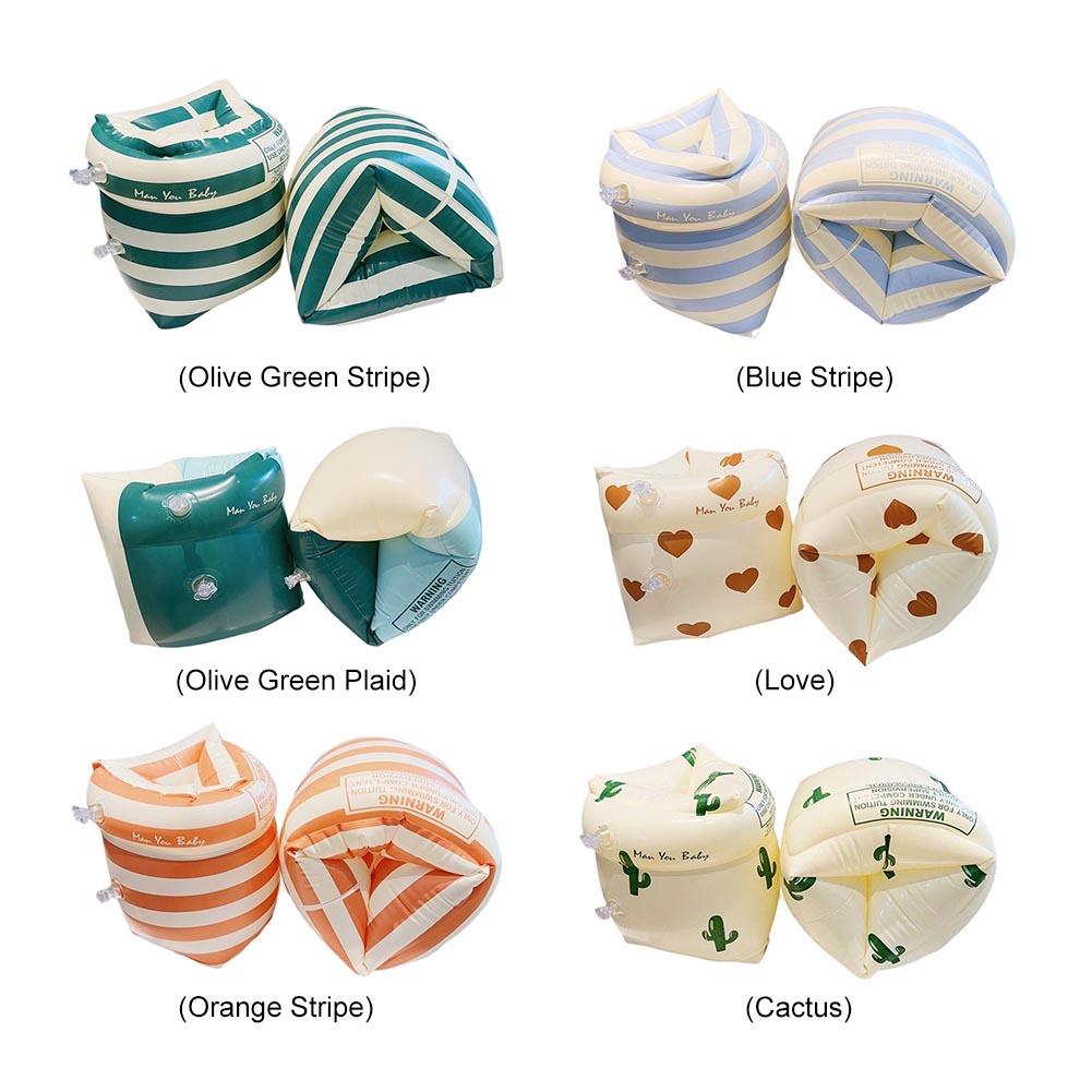 1Pair Swimming Arm Circle Double Air Bag Inflatable Swimming Pool Arm Floaters PVC Printed Adult Kids Swimming Accessories