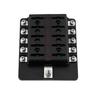 10 Way Blade Fuse Box Holder Fuse Blocks with Red LED Indicator 10Pcs Fuses 10Pcs Terminals for Car Boat Marine Caravan