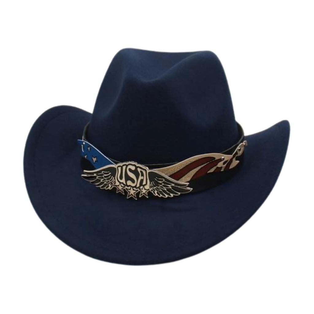 Tibetan Jazz Hat Woolen Shiny Belt Celebrity Style Retro Cowboy Hat Western Cowboy Hat