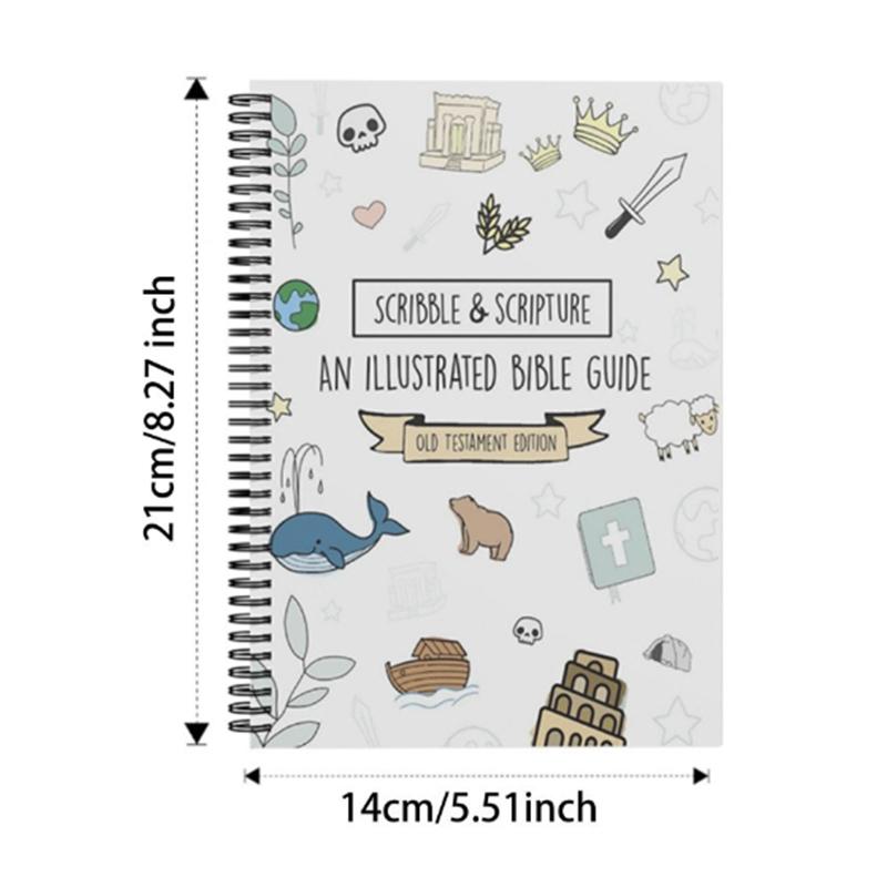 Scribble & Scripture: The Bible Made Simple - Illustrated Bible Guide, Spiral-Bound Notebook With Inspirational Illustrations
