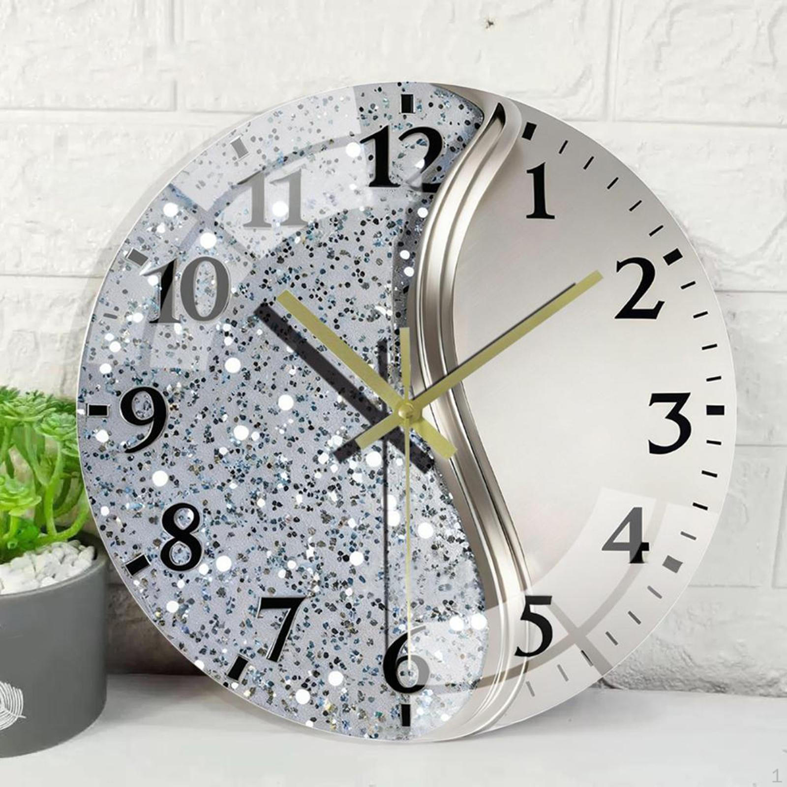 

Настенные часы Декоративные Эстетические Круглые Художественное Украшение Бесшумные для Офиса Столовой Style B