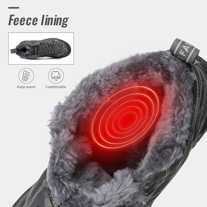 Winter Men's Snow Boots New Style Platform Warm Fur Ankle Boots Camo Design Plush Outdoor Non-slip Hiking Cycling Shoes