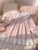 2026 Autumn Korean Style Girls' Floral Embroidery Dress with Doll Collar and Long Sleeves