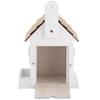 Outdoor Decorative Wooden Birdhouse – Handmade Miniature Villa Style, Blue Roof, Porch and Balcony – Garden or Backyard Wild Bird Decoration