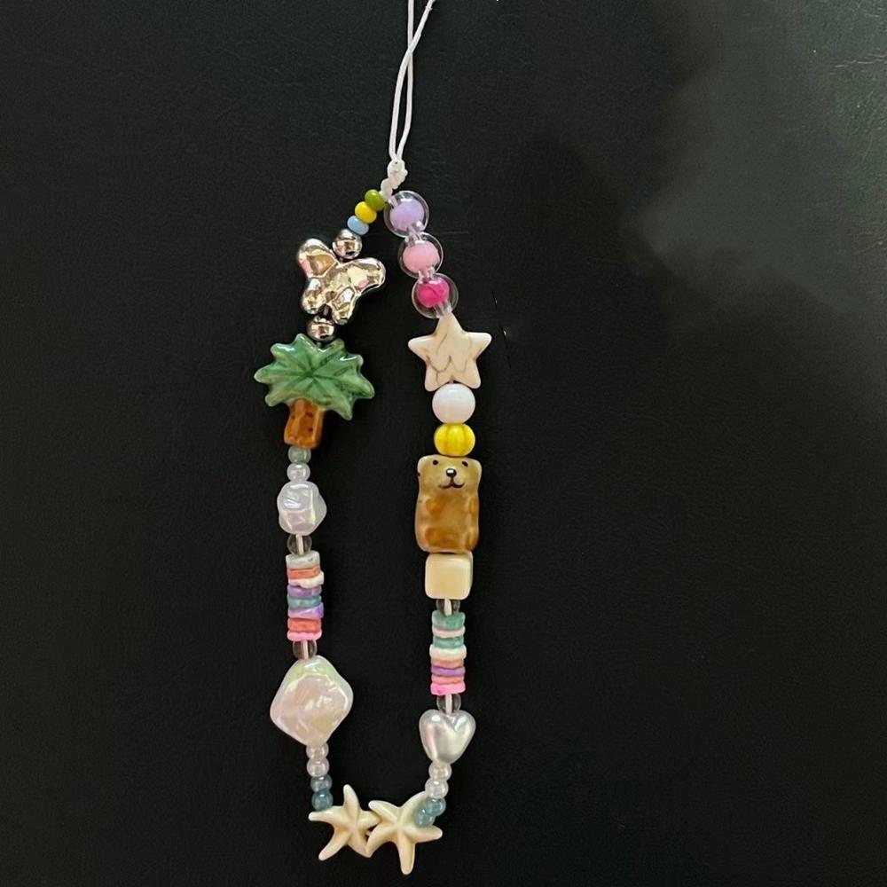 

Mobile Phone Hang Rope Acrylic Phone Strap Coconut Tree Strap Decorative Starfish Phone Accessory For Photography Camera Diy