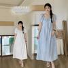 Large Size Women's French Jacquard Bubble Sleeve Dress 2026 Summer Temperament Gentle and Thin Long Dress 264934