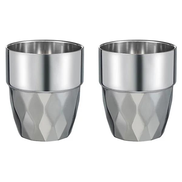 2Pcs 304 Stainless Steel Coffee Mugs Water Cup, 11 Oz Double Walled Insulated Tumbler Drinkware