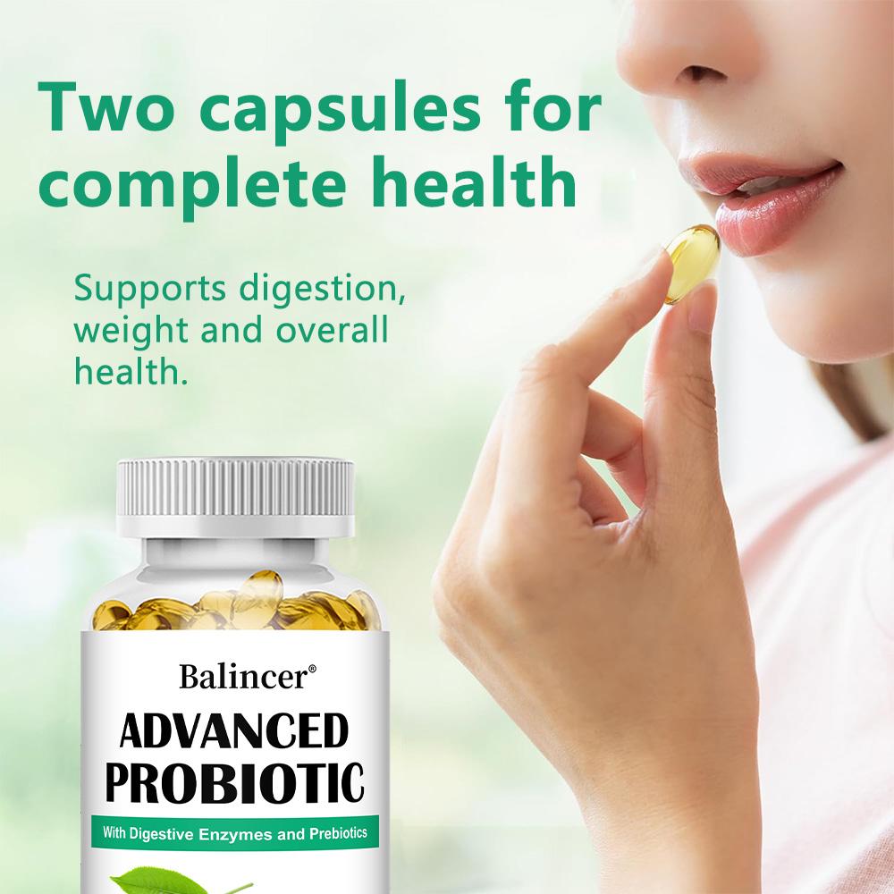 Advanced Probiotics Capsules With Digestive Enzymes And Prebiotics Vegan 120 Count