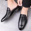 Fashion Men Slippers Genuine Leather Loafers Lazy Penny Shoes High Quality Sandals Slip on Mens Shoe Luxury Brand Half Drag Casual Shoes